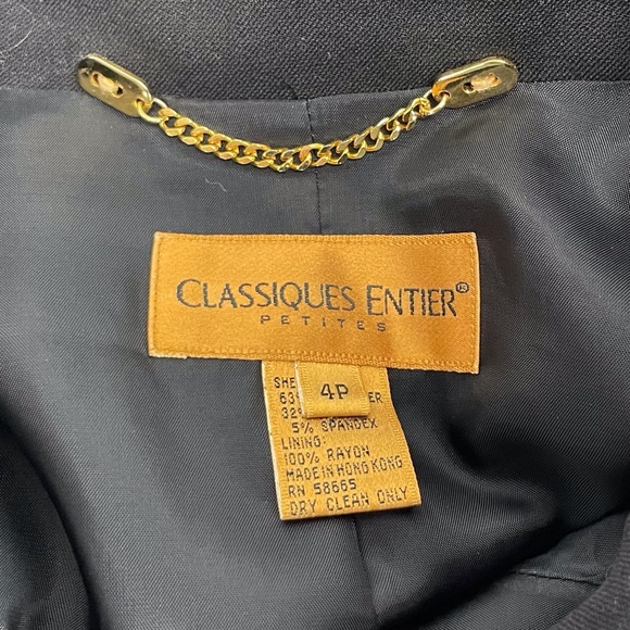 🍁 Classiques Entier Petites Lined Blazer Wool Blend Jacket Coat sz 4P - Picture 5 of 6